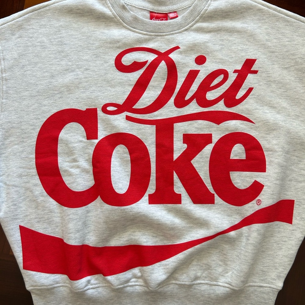 Coca Cola Gray Crew Neck Sweater with Bold Red Logo